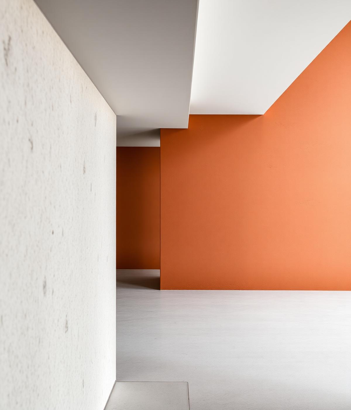 Terracotta and stone architectural interior